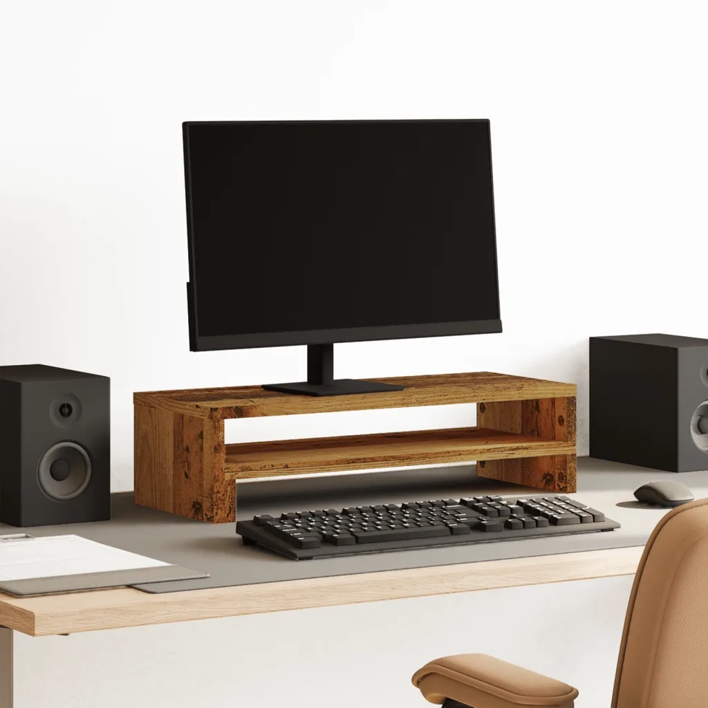 vidaXL Supporto per Monitor Legno Vecchio 54x22x15 cm in Truciolato