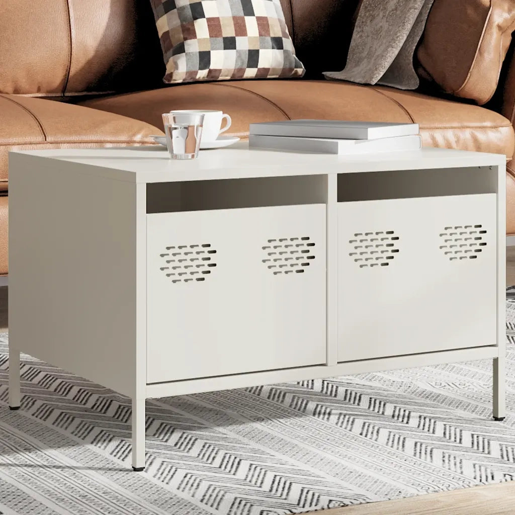 Mobile TV Bianco 68x50x43,5 cm in Acciaio Laminato a Freddo 851243