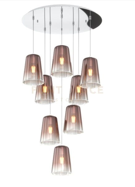 SOSPENSIONE CROMO TONDA 8 LUCI RAME 1164CR-S8 T-RA