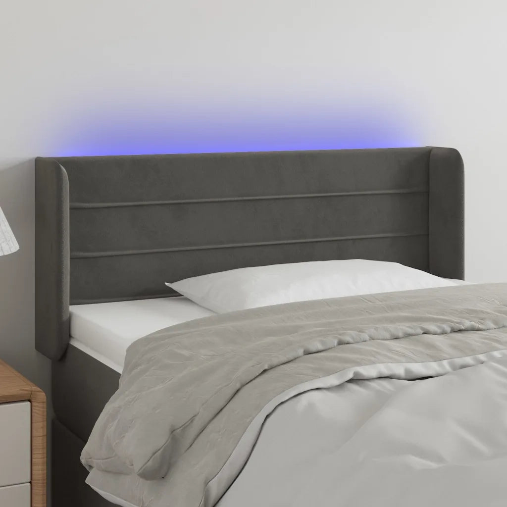 Testiera a LED Grigio Scuro 93x16x78/88 cm in Velluto 3123413
