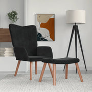 Poltrona Relax con Poggiapiedi Nero in Velluto 327672