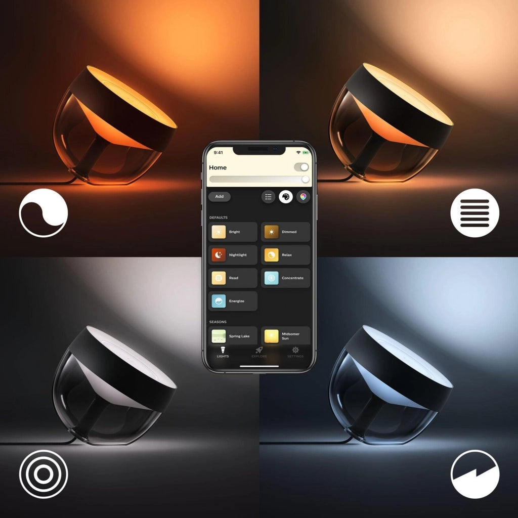 Philips Hue White and Color ambiance IRIS Lampada Smart da Tavolo Nera