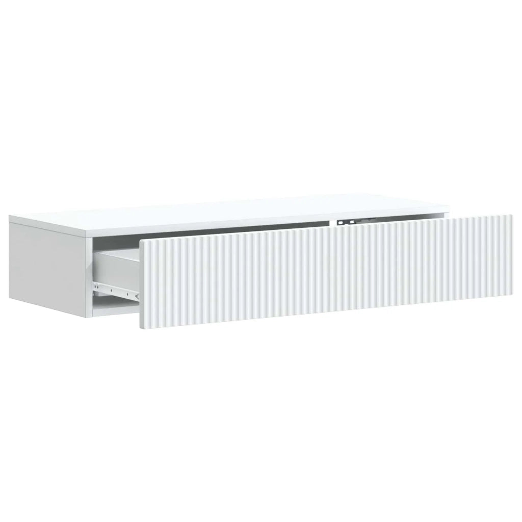 Tavolino da Parete Laterale Bianco 87,5 x 34,5 x 17 cm 898495