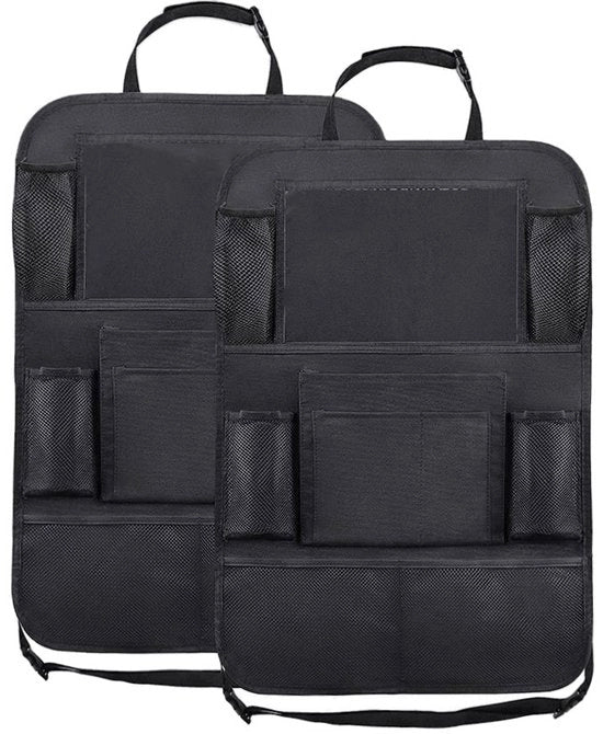 Organizzatore di sedile per auto con alloggiamento per tablet - Set di 2 - organizzatore di sedile per auto di lusso e robusto con alloggiamento per tablet - 10 Pochette di stoccaggio - Accessori per auto - Universale