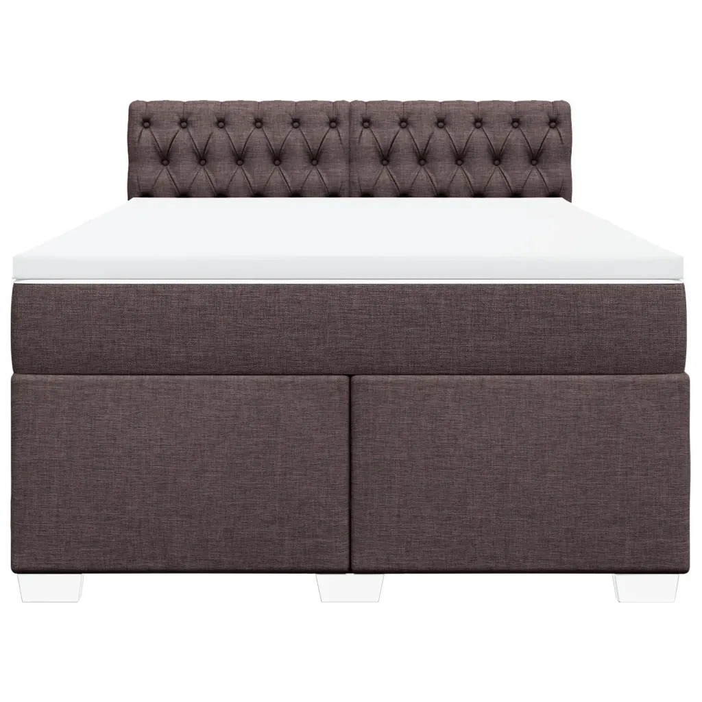 vidaXL Giroletto a Molle con Materasso Marrone Scuro 140x200cm Tessuto