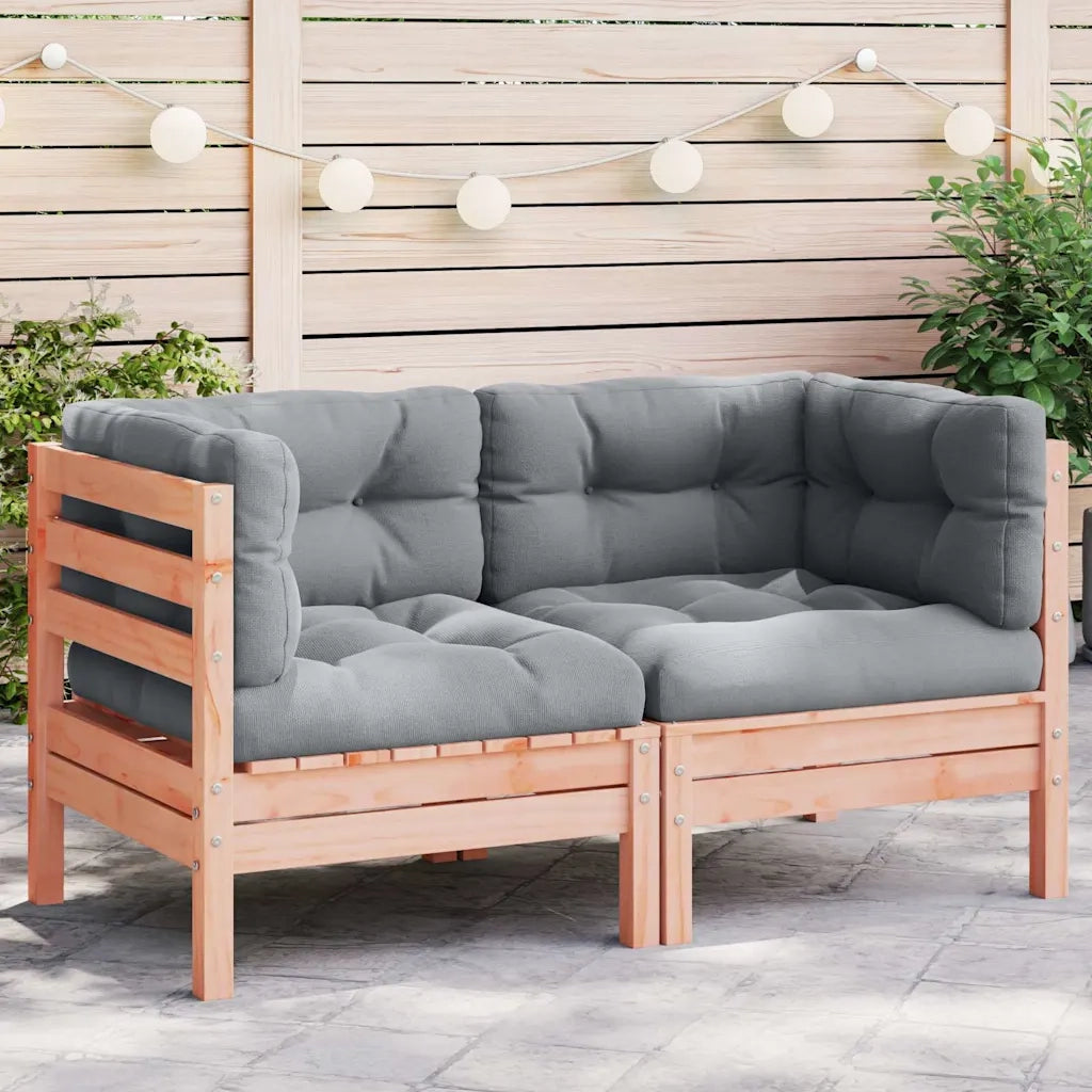 Divani Angolari da Giardino Cuscini 2pz Legno Massello Douglas