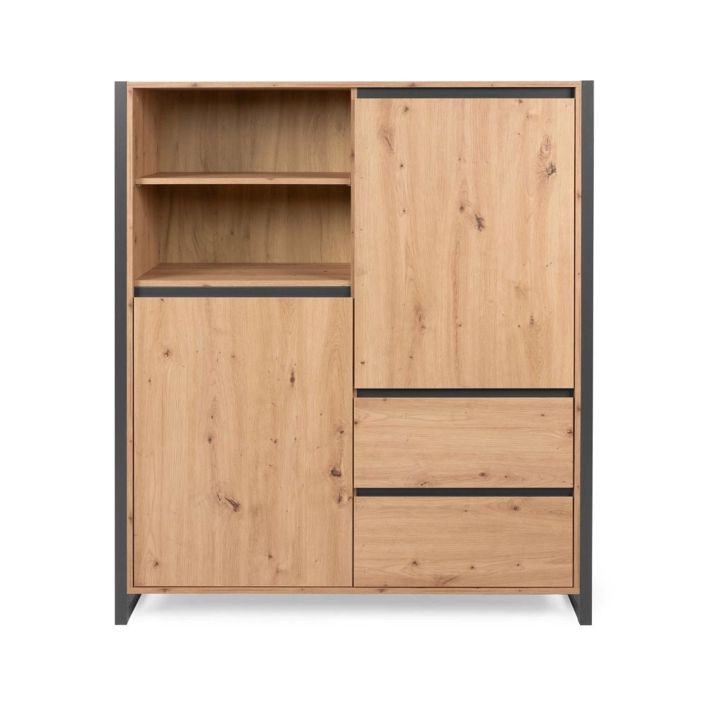 Credenza alta L120XP40XH140 Denver51 colore quercia antracite