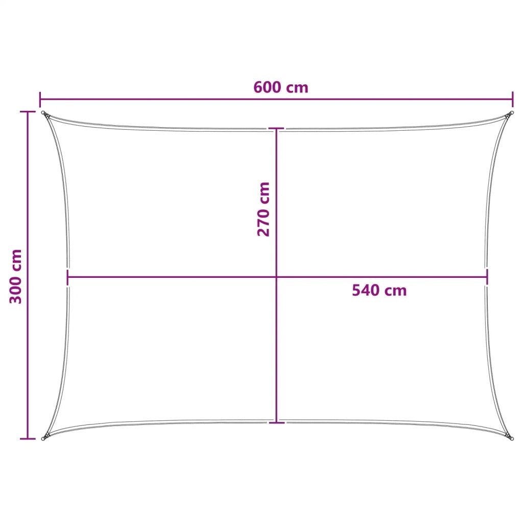 Vela Parasole | Telo Ombra | Vela da ombra Blu e Bianco 3 x 6 m HDPE