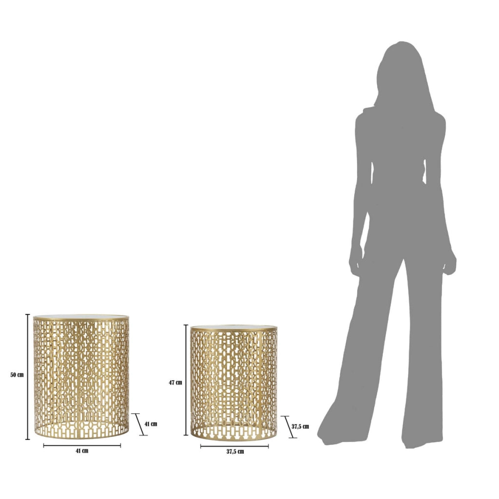 Tavolino VKH540, Oro, Metallo, 41x41x50 cm