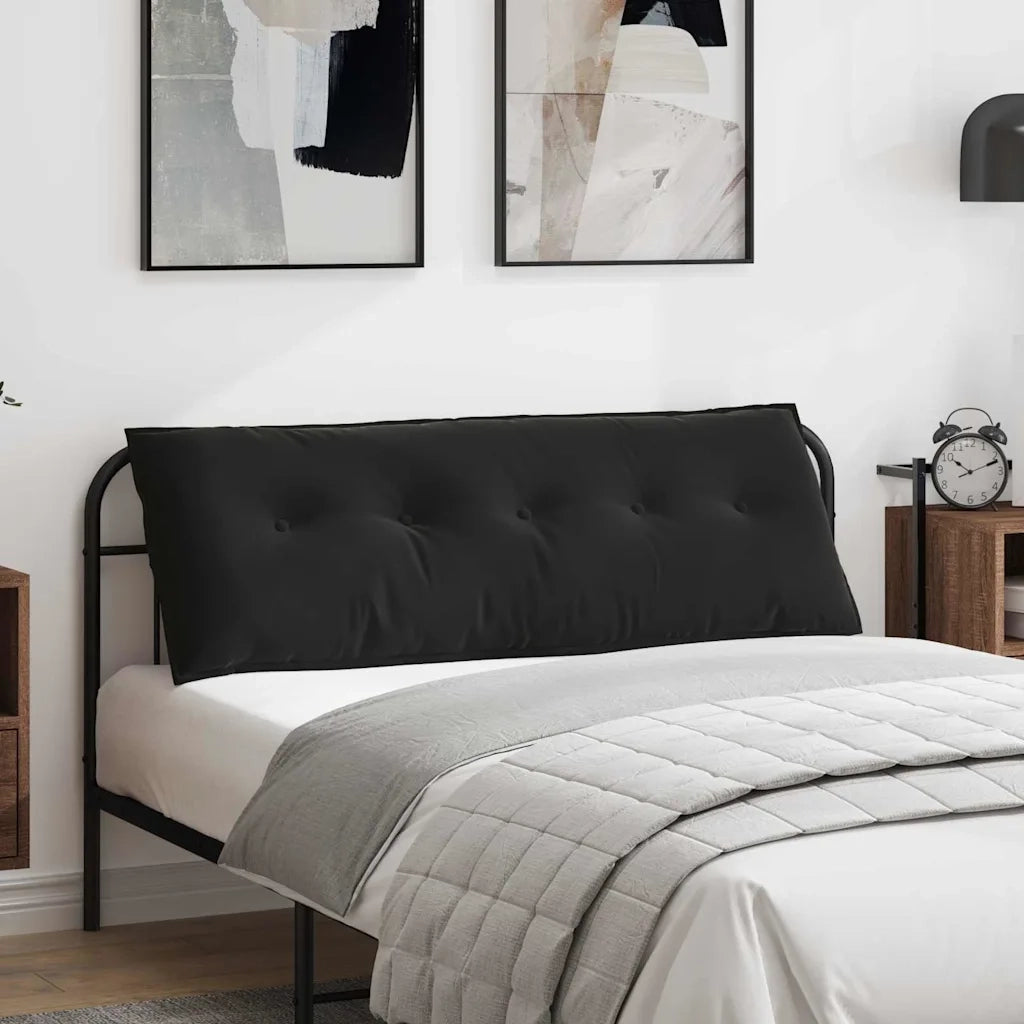 Cuscino per Schiena | Cuscino dorsale Nero 140 x 50 cm Tessuto in Cords