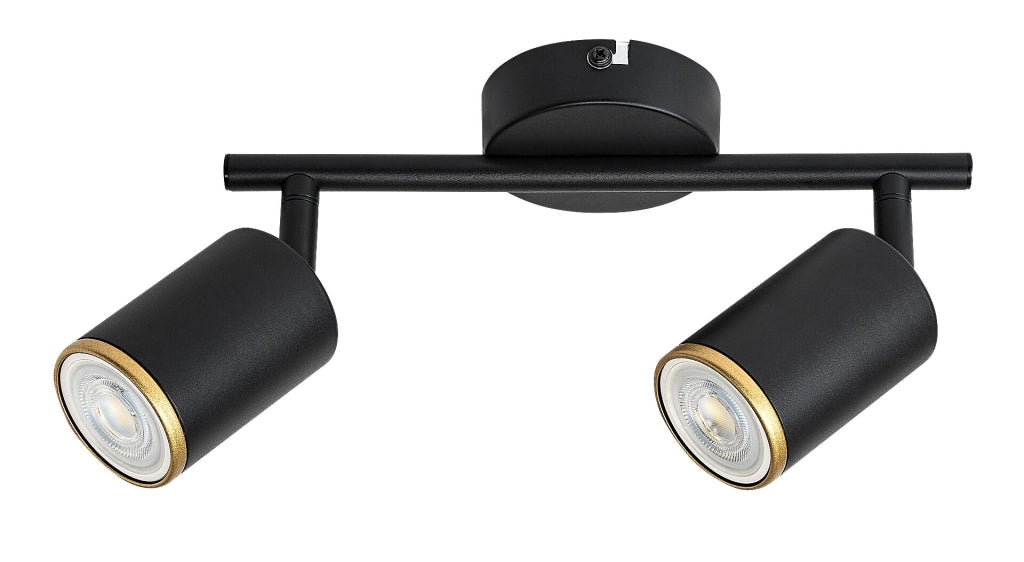 Plafoniera Nolie 2 faretti nero oro GU10 Rabalux