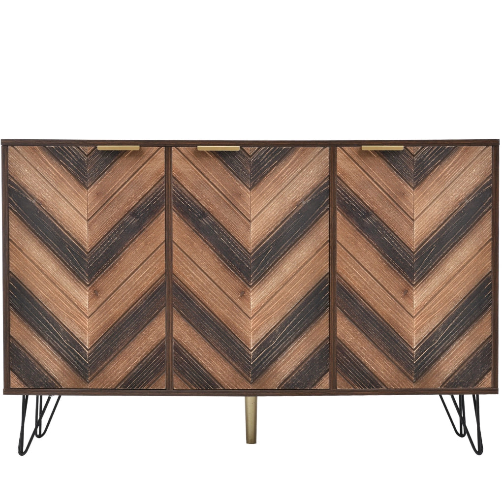 Credenza moderna a 3 ante 120 cm effetto legno