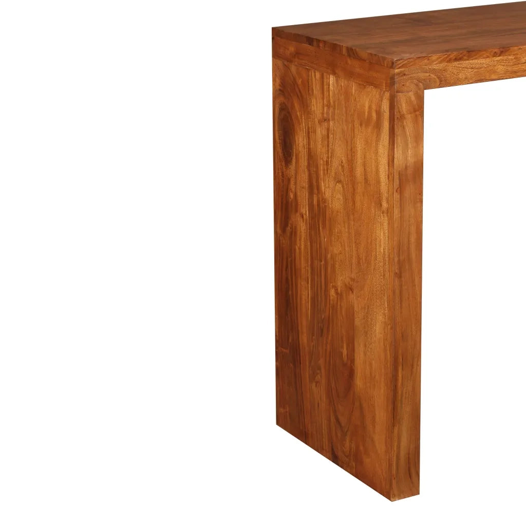 Tavolo Consolle in Legno Massello Finitura Ambra 110x40x76 cm 244671