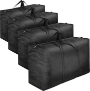 Set di 4 contenitori di stoccaggio 600D Oxford per capienti 110L - Contenitori di stoccaggio per sotto il letto con coperchio - Cassetti di stoccaggio per coperte con coperchio - Nero