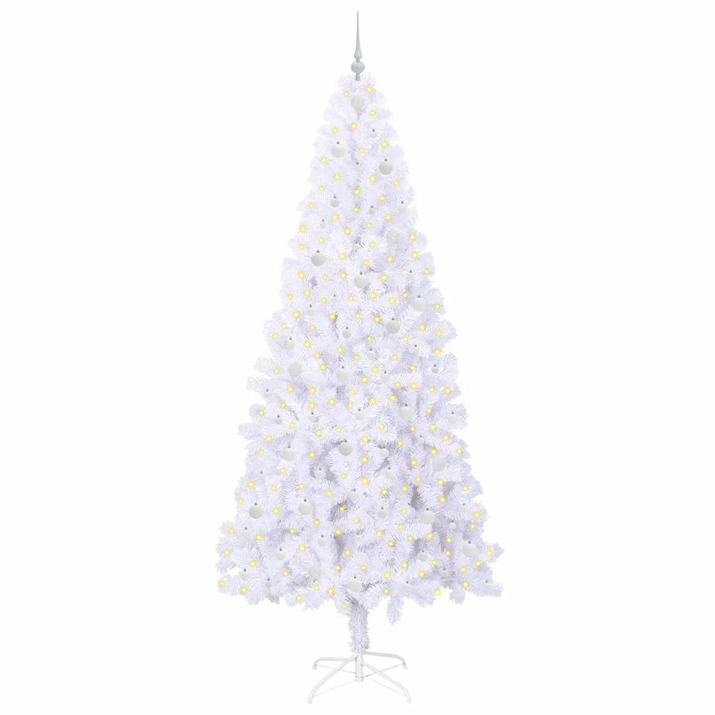 Albero di Natale | Decorazioni natalizie artificiale Bianco 240 cm PVC e Acciaio