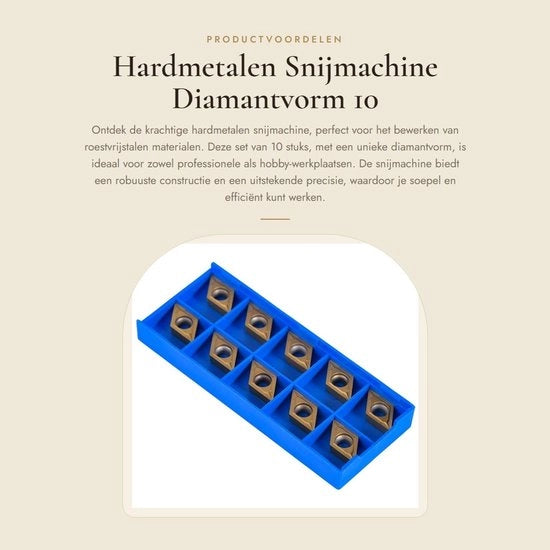 Snijmachine per Metalli Duri a 10 Stuks - Diamantata 55 Gradi - Diametro del Lama 3,97 mm - Acciaio Inossidabile - Utilizzo Duraturo - Finestra Eccellente - Strumento per Snidere