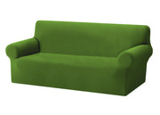Copridivano Copriseduta Sofà Elasticizzato Tinta Unita Smile Tessuto Millerighe - 2 Posti - Verde