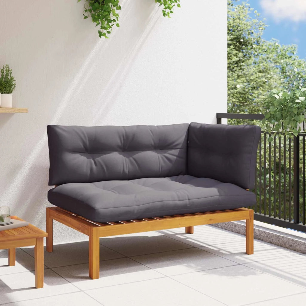 Salotto da Giardino-Divano componibile Angolare Grigio Naturale e Scuro Legno di acacia