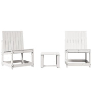Set Salotto da Giardino 3 pz | Set di Mobili da Esterno Bianco in Legno Massello di Pino