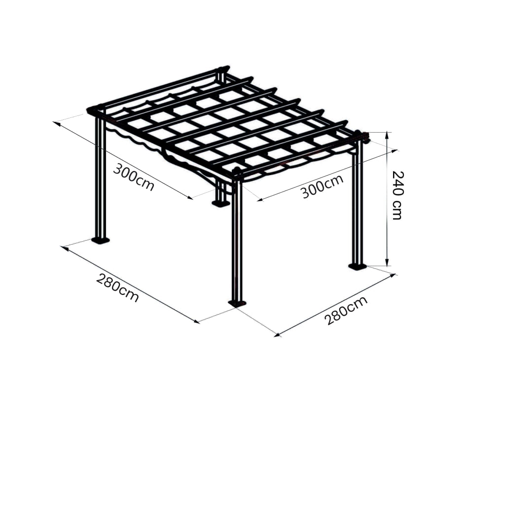 Gazebo da Giardino 3x3 in alluminio poliestere - DRAKE