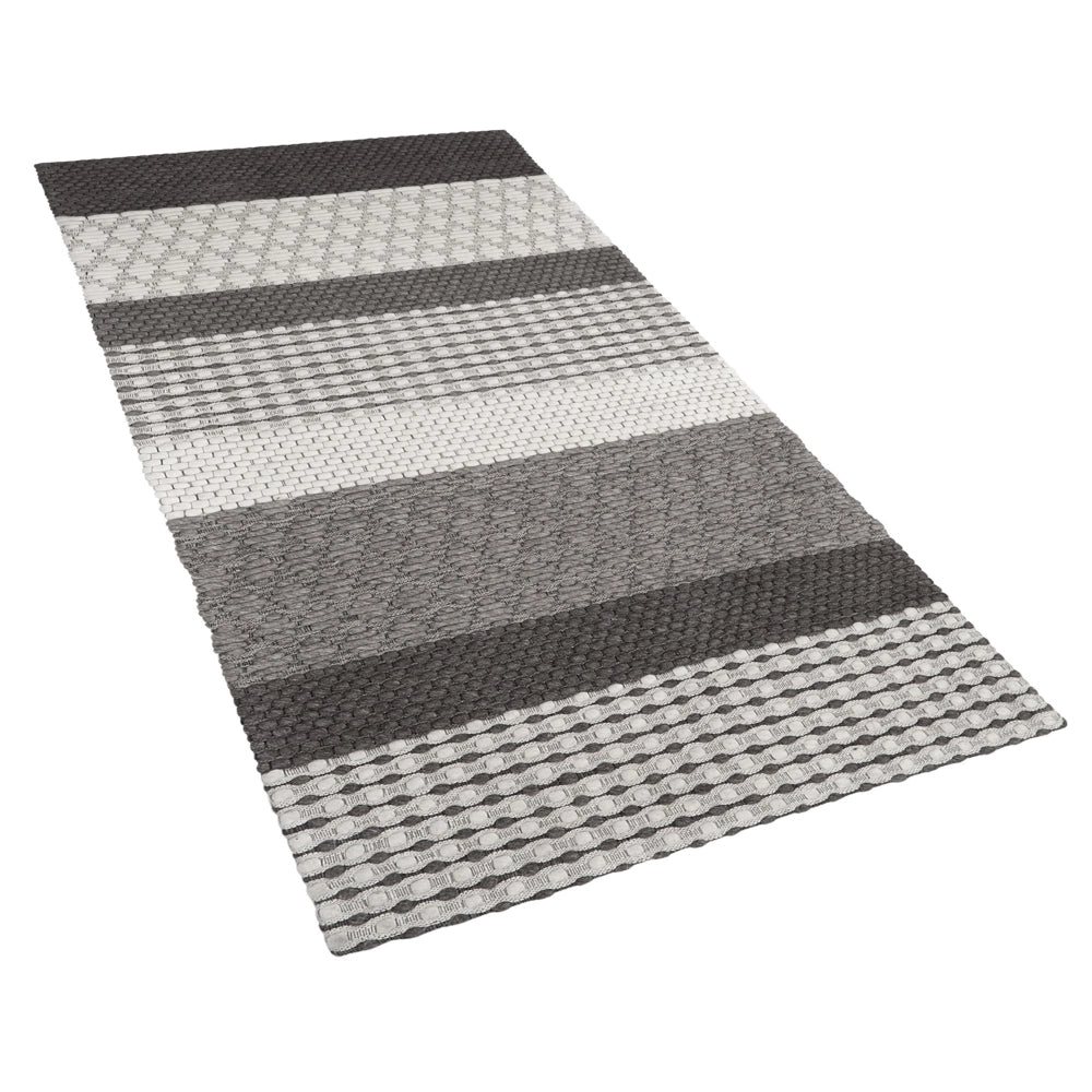 Tappeto grigio 80 x 150 cm in lana soggiorno casa ufficio toppe
