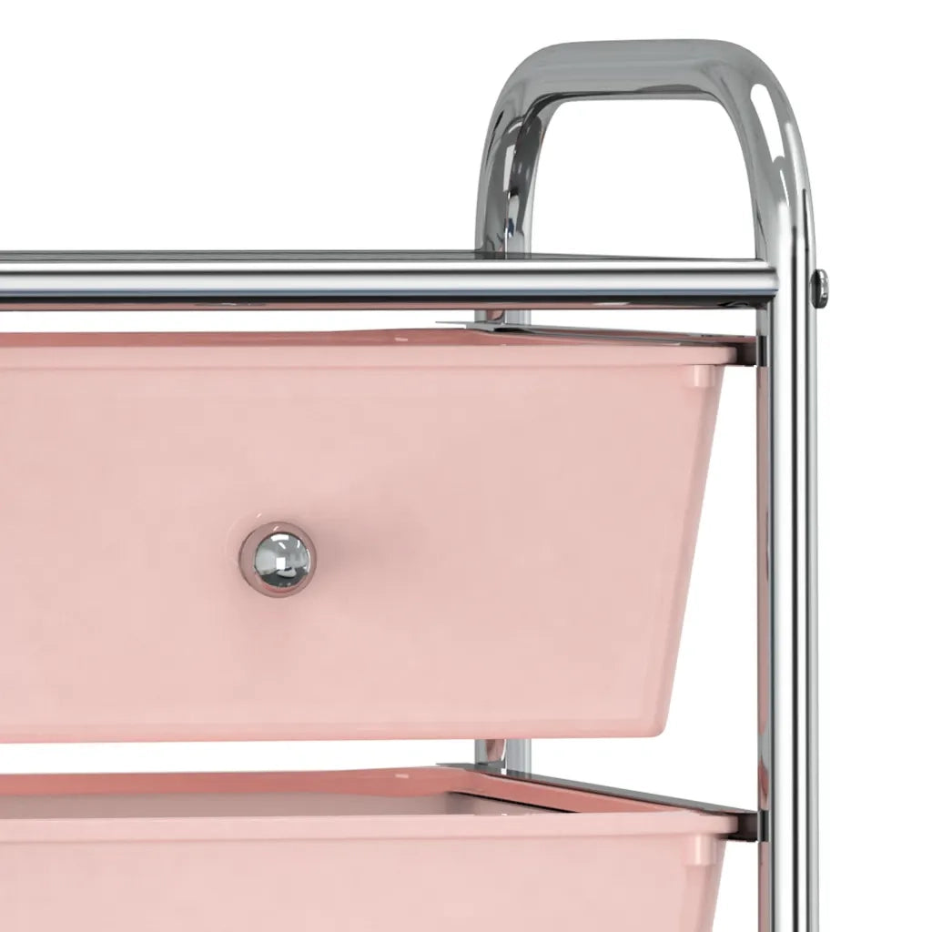 Carrello Portaoggetti Mobile con 4 Cassetti Rosa in Plastica CFW9564200