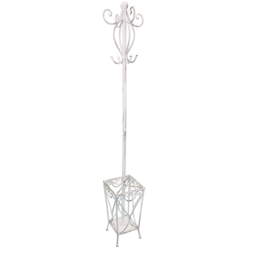 Appendiabiti da terra con portaombrelli in Acciaio cm 25x25x183 - CLIFFORD