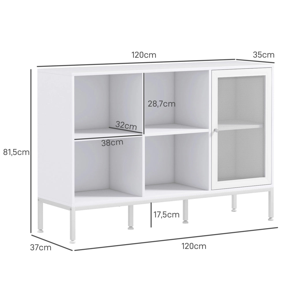 Credenza da cucina ¨C zephmum ¨C bianco, 120x37x81,5 cm