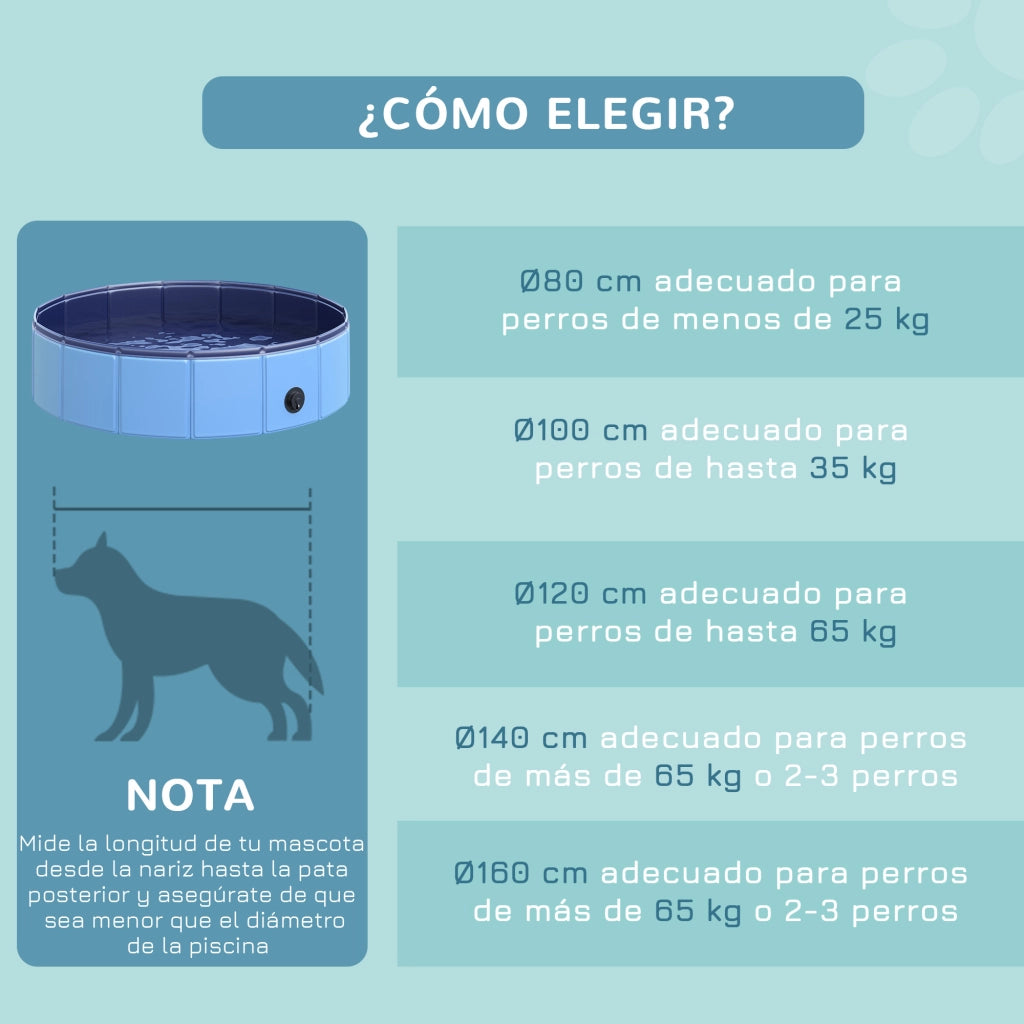 Vasca Pieghevole per Cani Gatti ?80x20 cm ¨C zephmum ¨C PVC Antiscivolo Blu