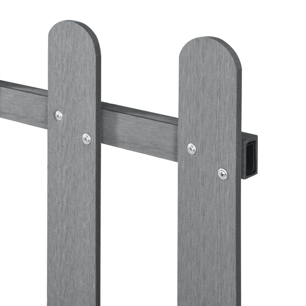 Steccato per Giardino Recinzione a 12 Doghe in WPC 200 x 60 cm - Grigio NEU.HOLZ