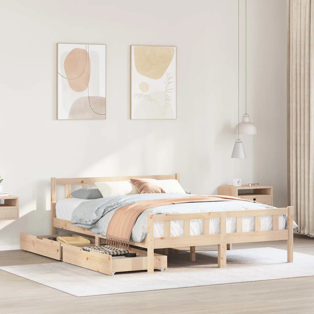 vidaXL Letto senza Materasso 120x190 cm in Legno Massello di Pino