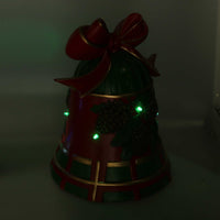 Campana resina pigne rosso e verde con led cm 25x24xh33