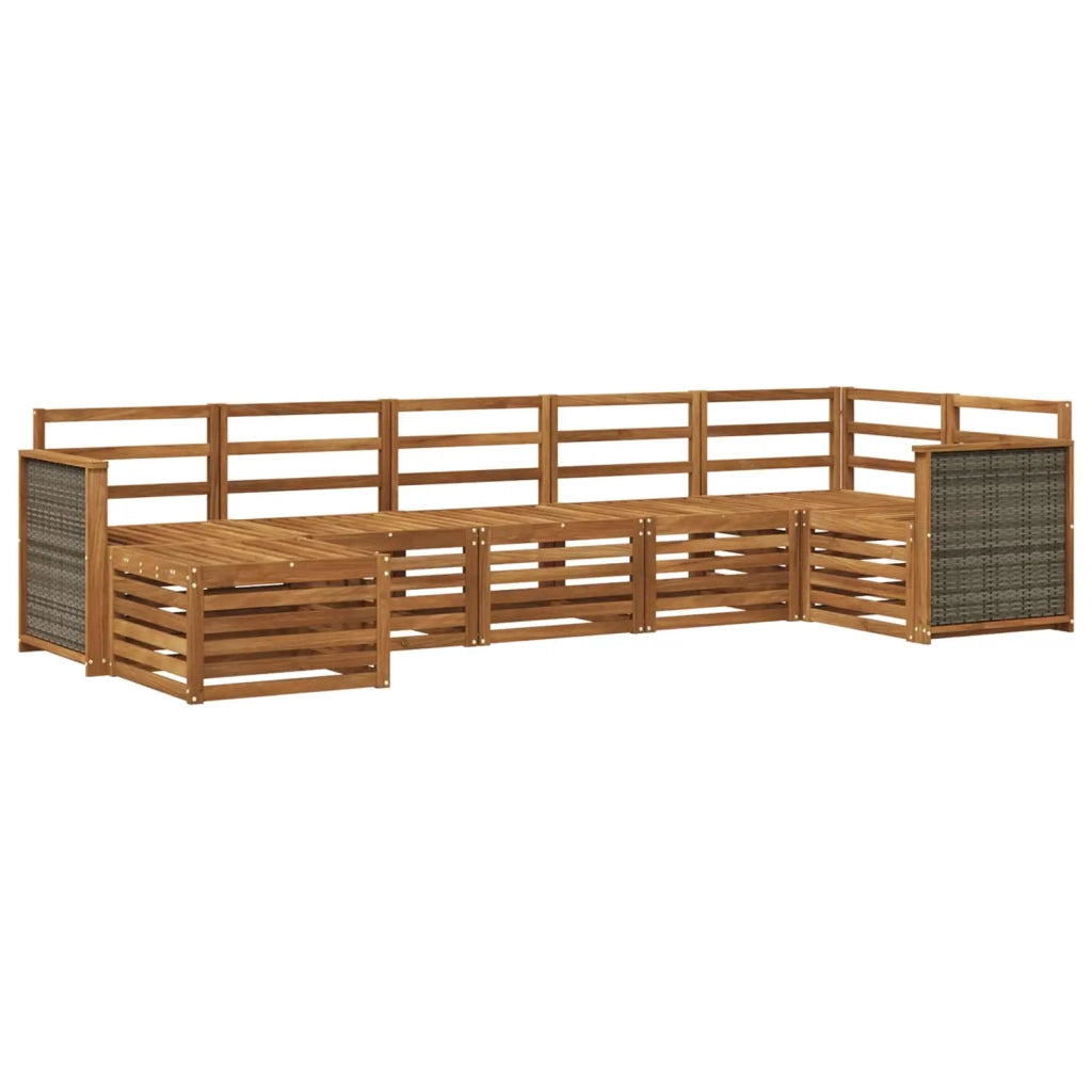 Set divano sezionale 6 pcs Naturale Legno di Acacia Massello 3384615