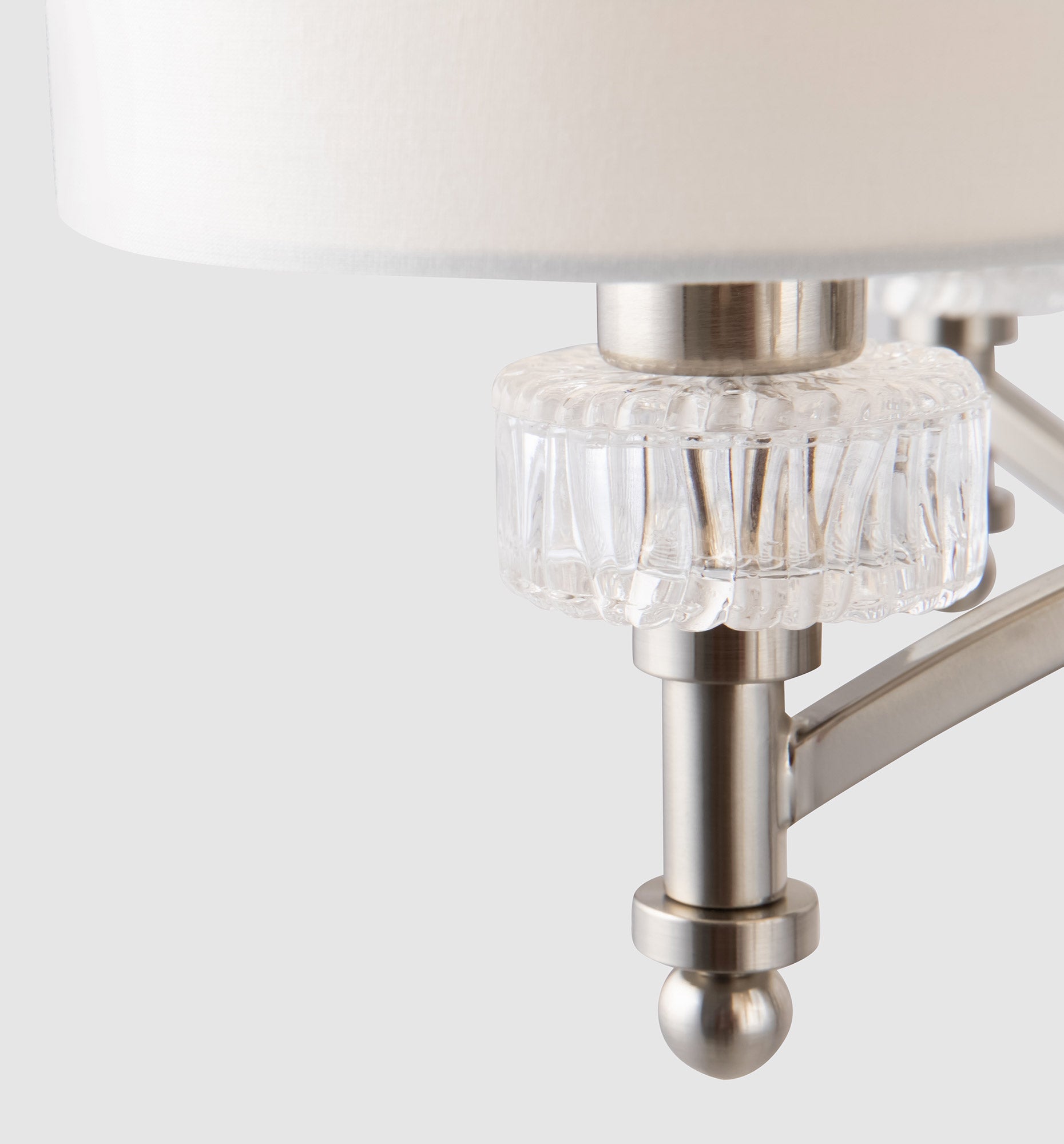 Lampadario Neoclassic in Metallo e Vetro Alicante Nickel