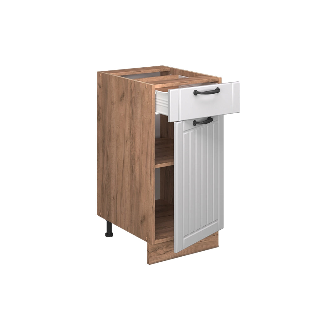 Vicco Mobiletto base per cucina Bianco casa di campagna 40 cm , PL Marmo