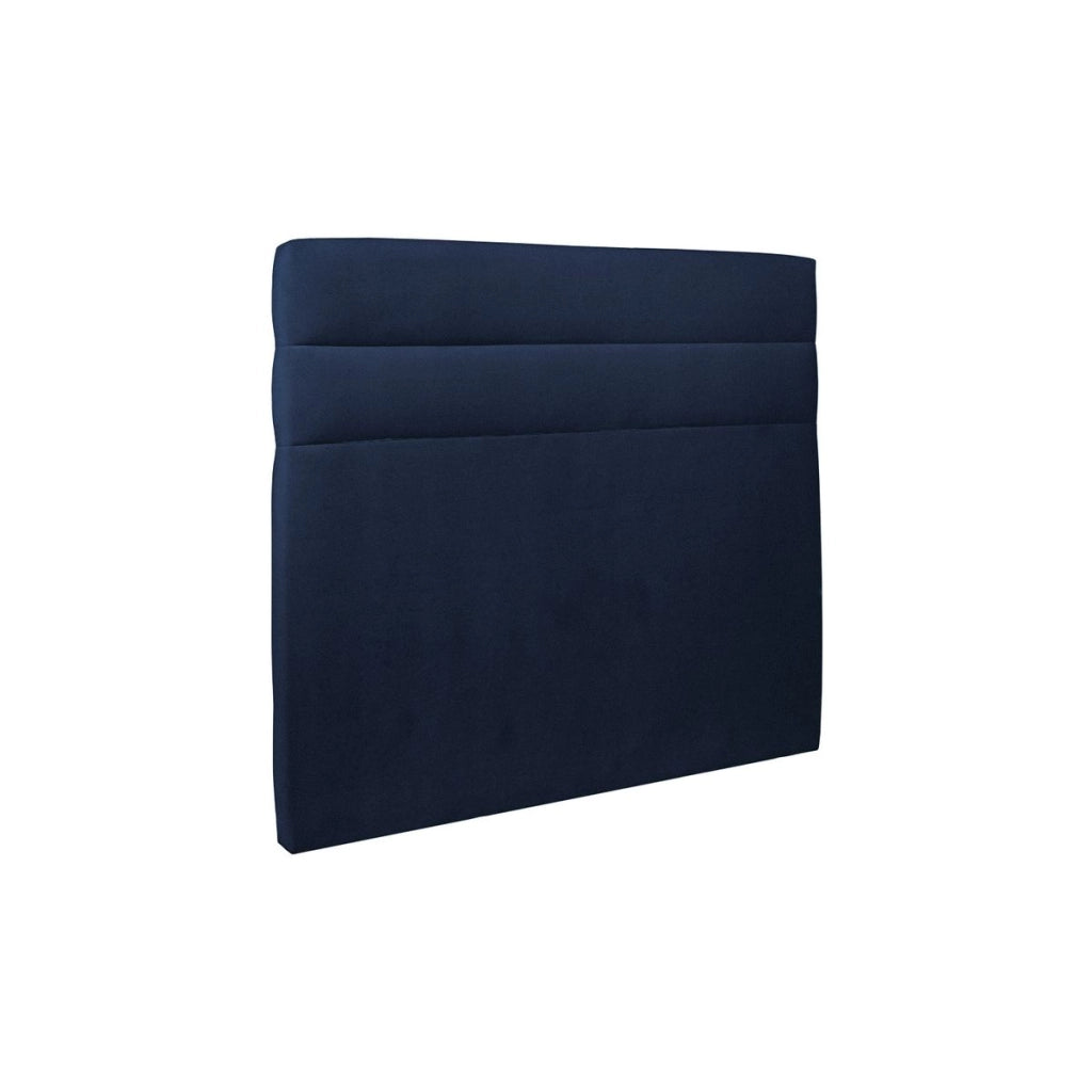 Testiera in tessuto velluto blu oceano con linee L135 cm