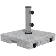 Base per Ombrellone da 28kg in Granito con Maniglia Estensibile e Rotelle, 41x41x37.5cm, Grigio