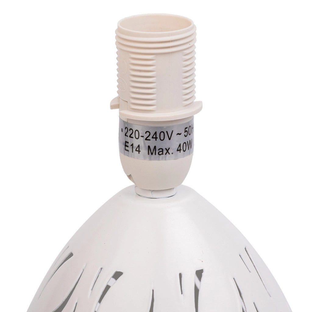 Lampada da tavolo in metallo bianco 18x18x31h