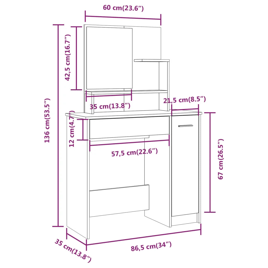 Set toeletta 86,5 x 35 x 136 cm rovere Sonoma 02_0006278