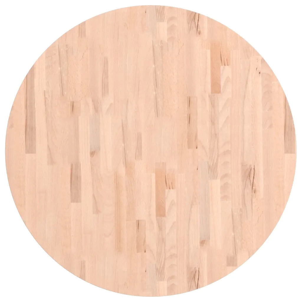 Piano per Tavolo Ã˜90x2,5 cm Rotondo in Legno Massello di Faggiocod mxl 83349