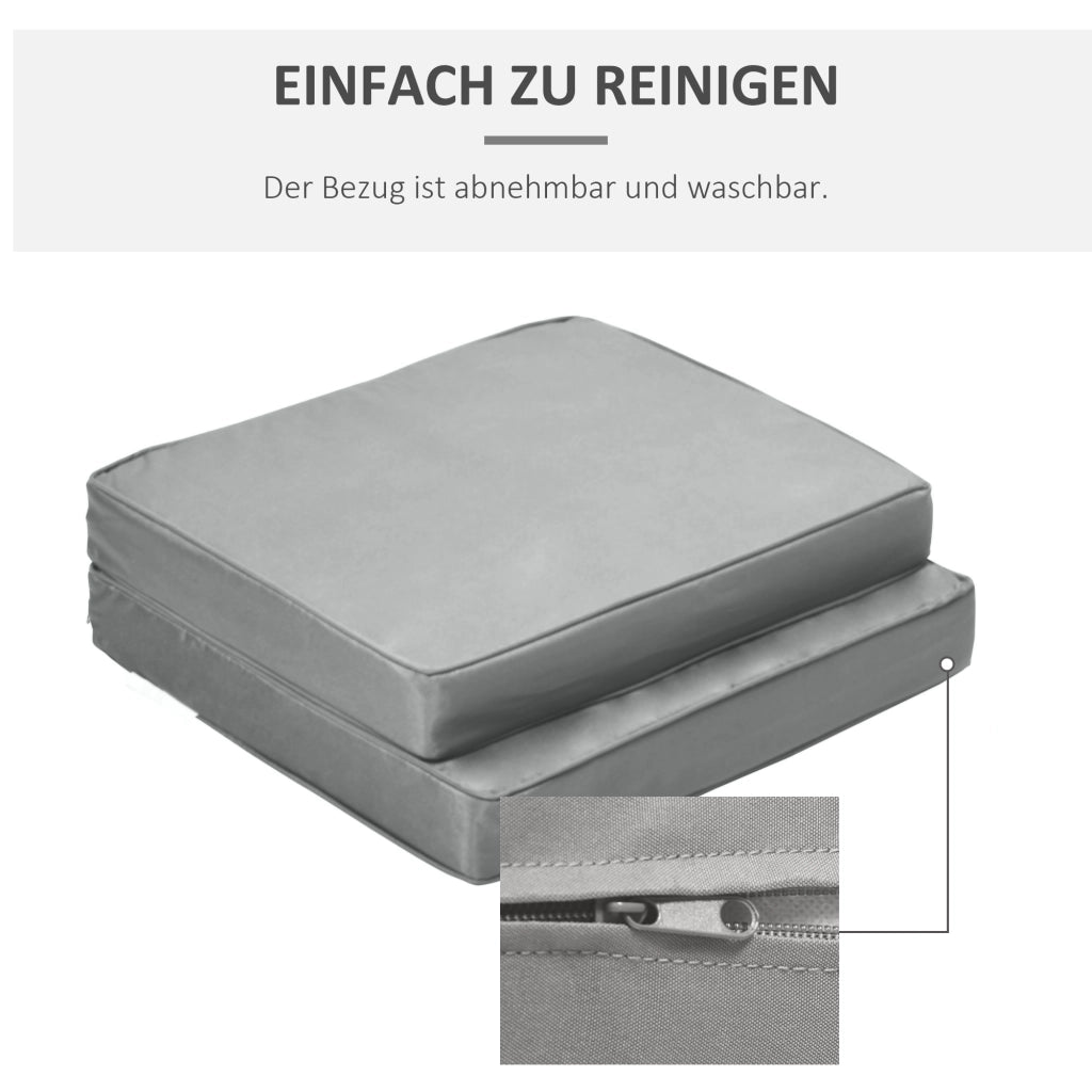 Cuscini 2 Pezzi per Sedie ¨C zephmum ¨C 56x52x7 cm Grigio Chiaro Tessuto Imbottito