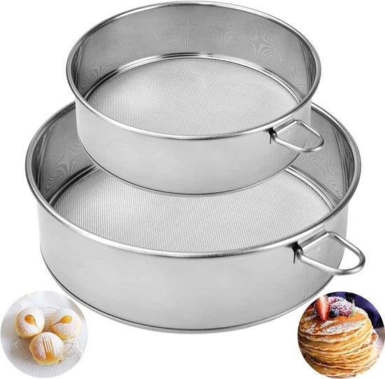 Mezze di macinazione in acciaio inossidabile 2 pezzi argento - mezze di macinazione in acciaio inossidabile 304 - mezze di macinazione rotonde in 2 misure - mezze di macinazione professionale 15/20 cm - macinatrici per pentole e cottura