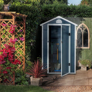 CASA DA GIARDINO 134x104x204 cm Grigio Metallo con finestre di ventilazione