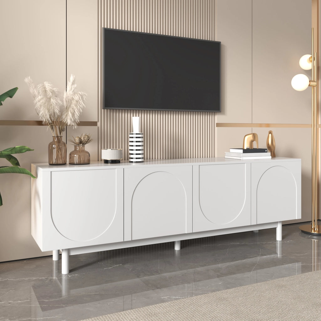 Mobile TV Lowboard ¨C MINIMAL ¨C Bianco, 175x38x56 cm, Ripiani Regolabili