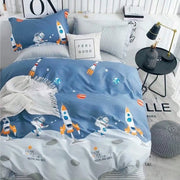 Tappeto da letto 135x200 cm Cotone 2 pezzi - Super morbido e respirante con chiusura a rilievo per bambini