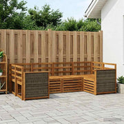 Set di divani da esterno 5 pz Naturale Legno di Acacia Massello 3384765