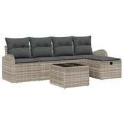 Set di divani con cuscino 6 pcs Grigio chiaro polyrattan 3359071