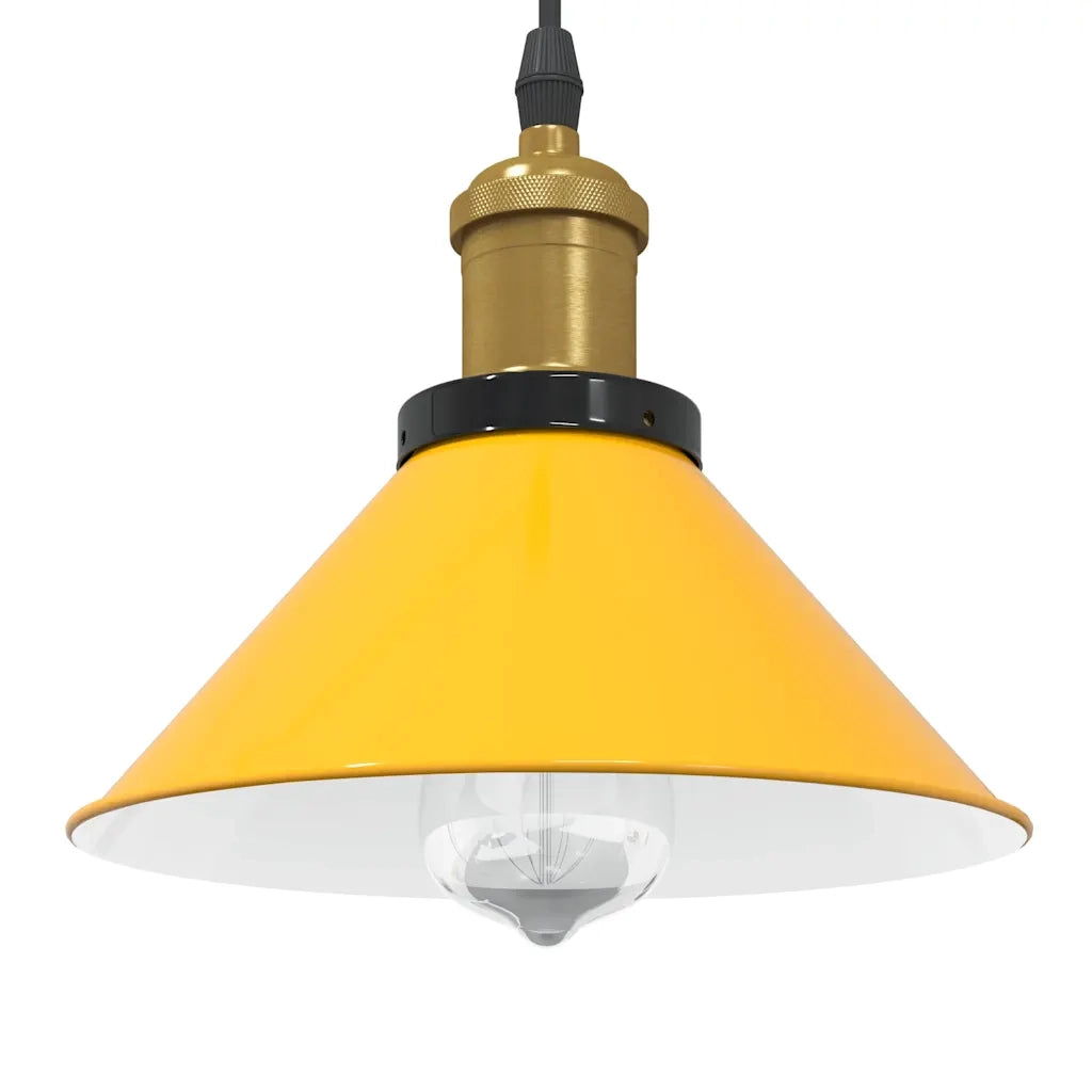Lampada Sospensione Regolabile E27 Giallo Lucido ?22 cm Metallo CFW4836575