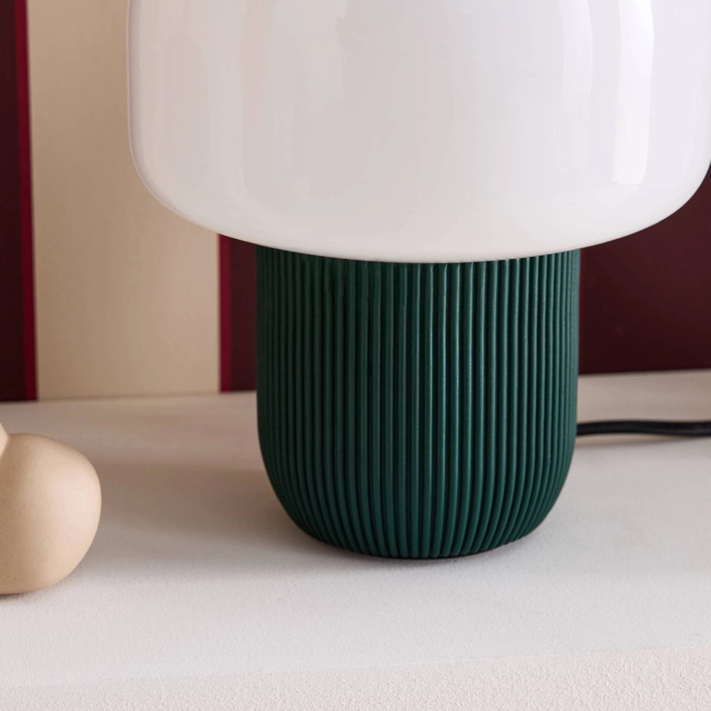 Lampada da tavolo da interno in resina e pvc, ø18cm, verde