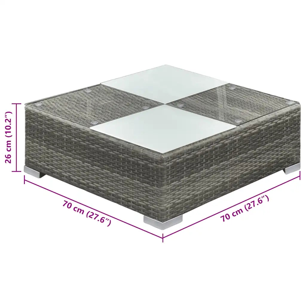 Set Divani da Giardino 6 pz con Cuscini in Polyrattan Grigio 41879
